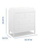 Delta Children Saint 3 Drawer Dresser with Changing Top and Interlocking Drawers, Bianca White