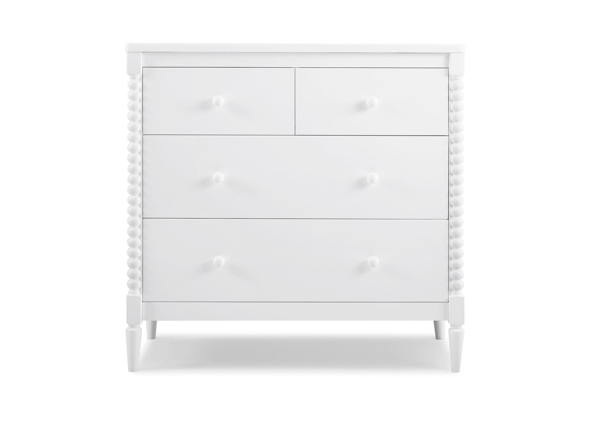 Delta Children Saint 3 Drawer Dresser with Changing Top and Interlocking Drawers, Bianca White