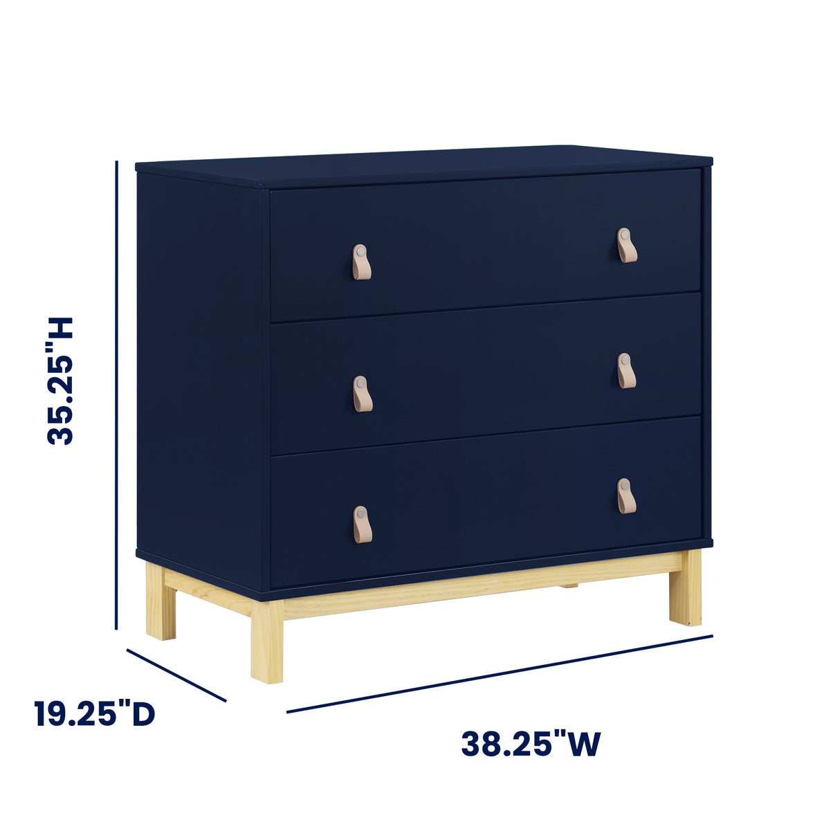 babyGap by Delta Children Legacy 3 Drawer Dresser, Navy/Natural