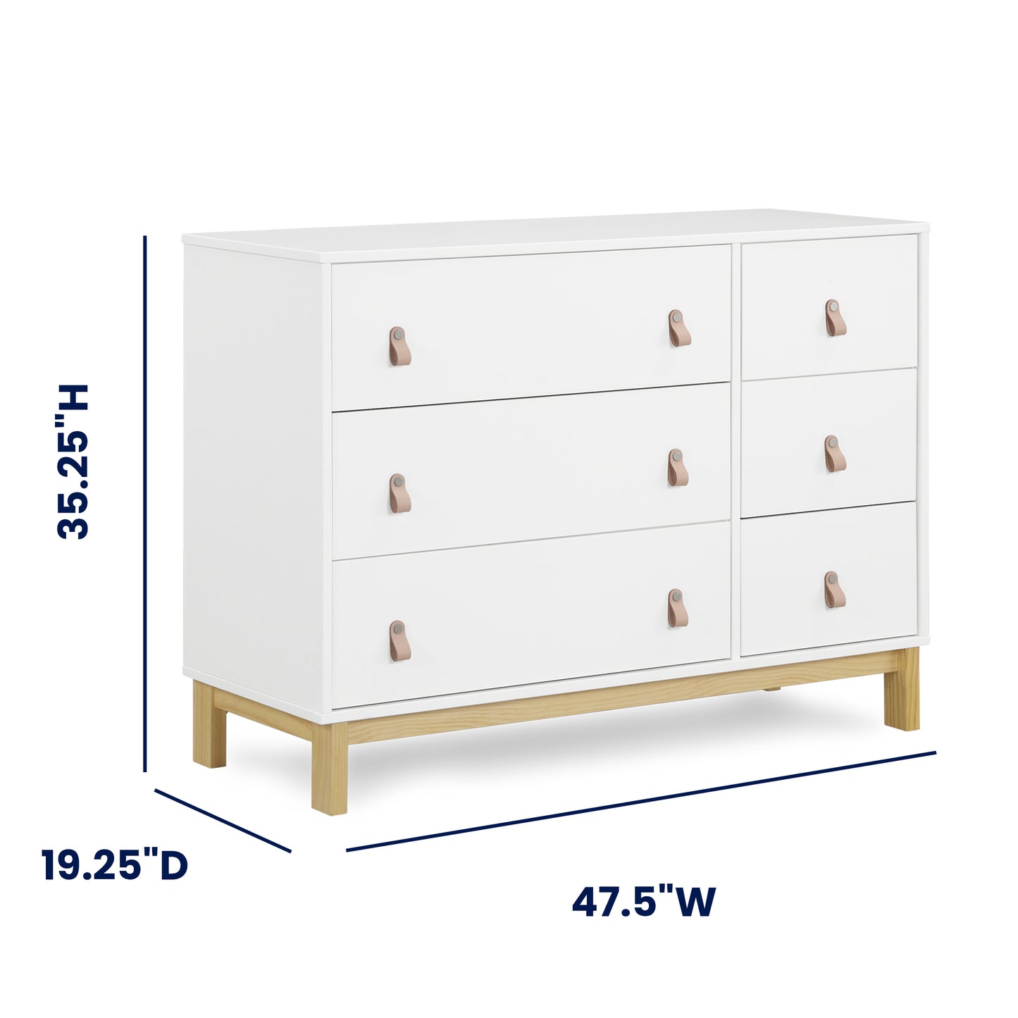 babyGap by Delta Children Legacy 6 Drawer Dresser, Bianca White/Natural