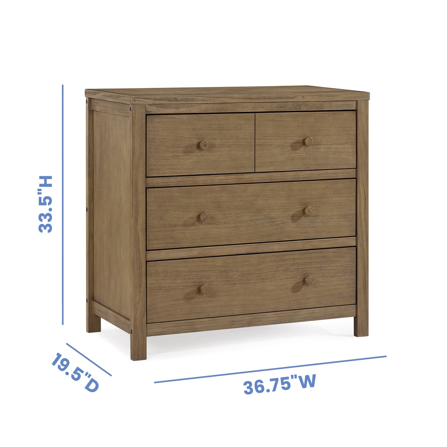 Delta Children Cambridge 3 Drawer Dresser with Interlocking Drawers, Rustic Mist