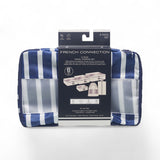 French Connection 6pc Packing Cube Set - Travel Storage Organizer Set for Luggage (Striped) in Navy
