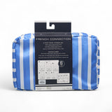 French Connection 6pc Packing Cube Set - Travel Storage Organizer Set for Luggage (Striped) in Blue