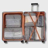 French Connection 6pc Packing Cube Set - Travel Storage Set for Luggage (Striped) in Black