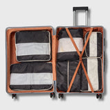 French Connection 6pc Packing Cube Set - Travel Storage Set for Luggage in Black