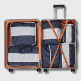 French Connection 6pc Packing Cube Set - Travel Storage Set for Luggage in Marine Blue