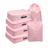 French Connection 6pc Packing Cube Set - Travel Storage Set for Luggage in Blush