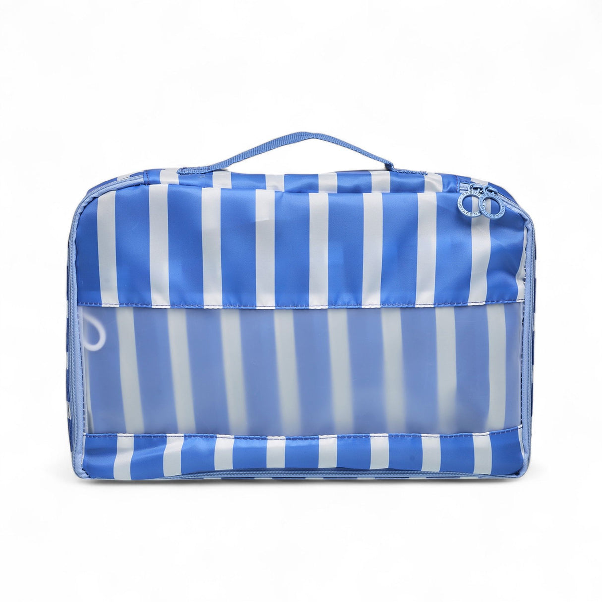 French Connection 6pc Packing Cube Set - Travel Storage Organizer Set for Luggage (Striped) in Blue