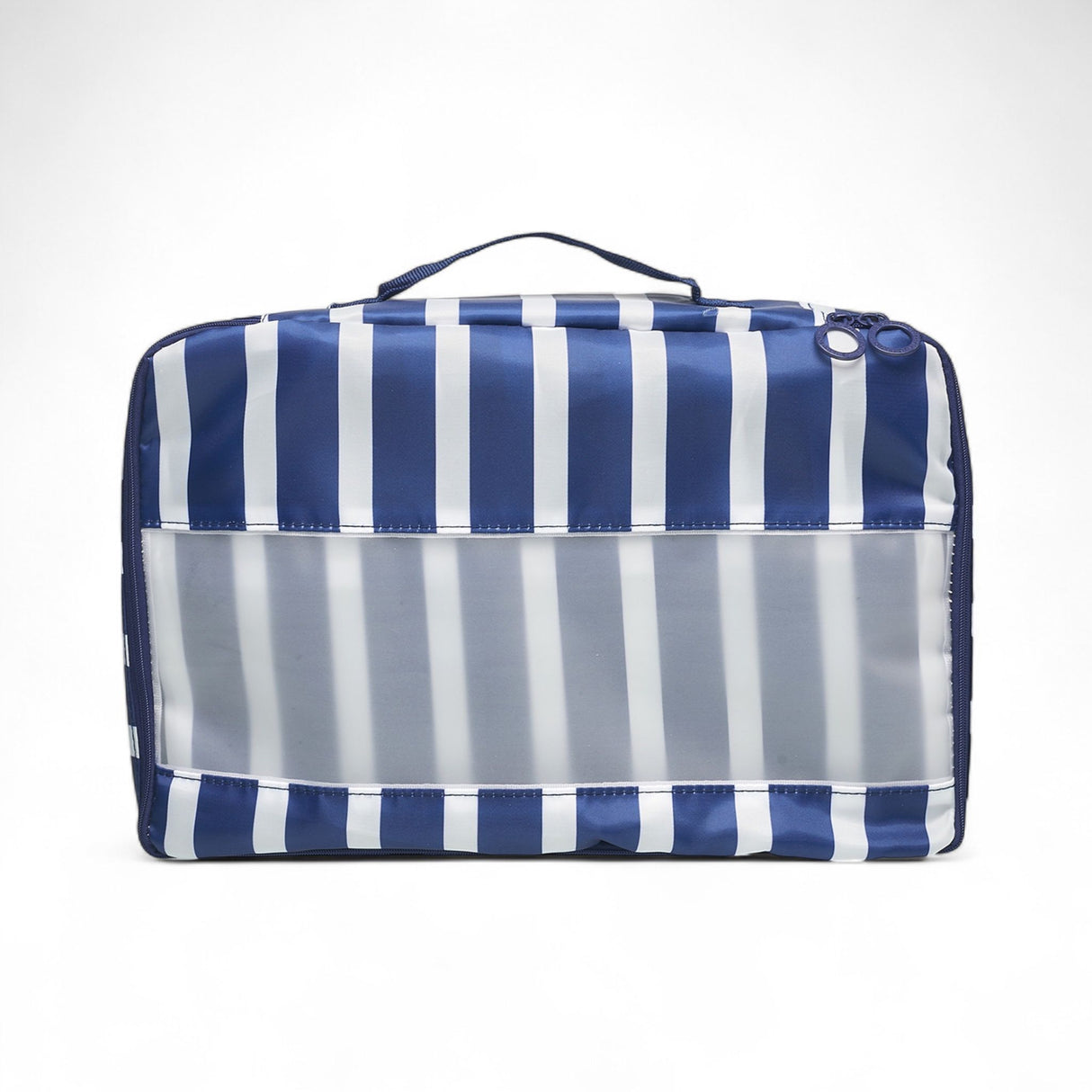 French Connection 6pc Packing Cube Set - Travel Storage Organizer Set for Luggage (Striped) in Navy