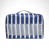French Connection 6pc Packing Cube Set - Travel Storage Organizer Set for Luggage (Striped) in Navy