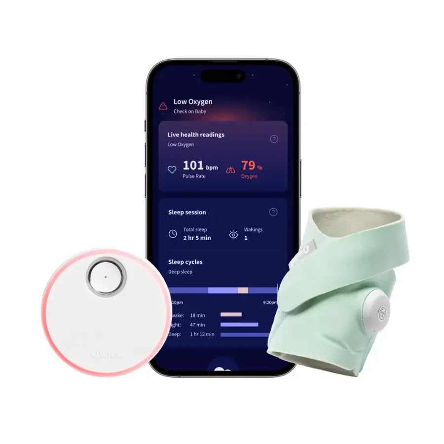 Owlet Dream Sock® - FDA-Cleared Smart Baby Monitor Track Live Pulse Rate, Oxygen in Infants Receive Notifications Mint