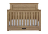 Delta Children Simmons Kids Caden 6-in-1 Convertible Crib with Trundle Drawer,  Rustic Acorn